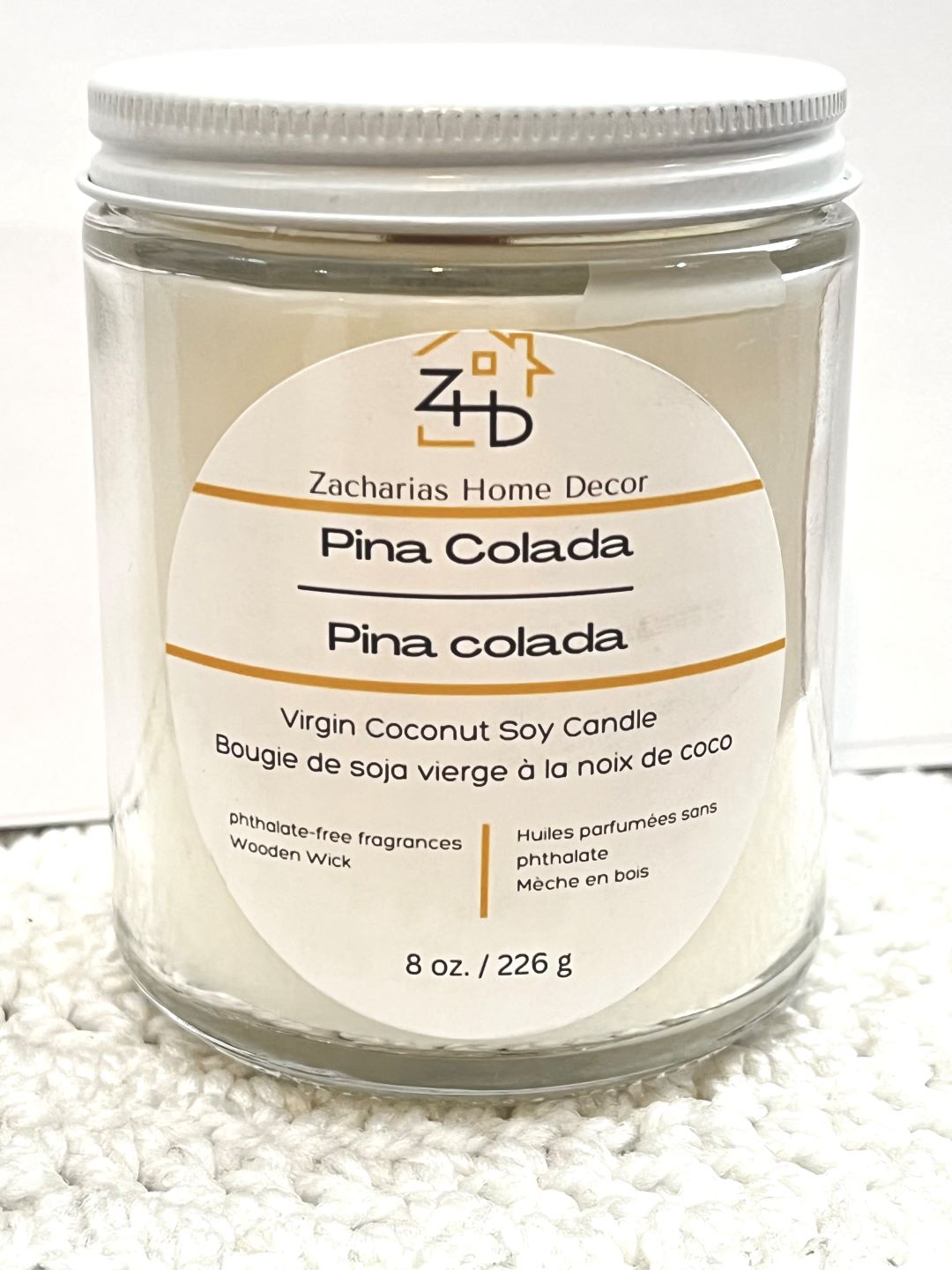 Zacharias Home Decor Virgin Coconut Soy Candles | 8 oz