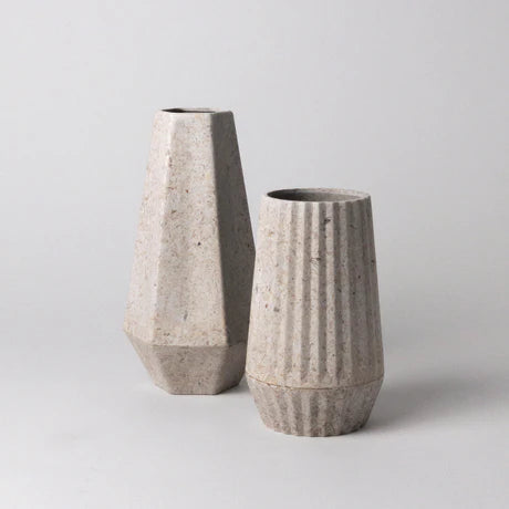 Rice Husk Vase -Beige