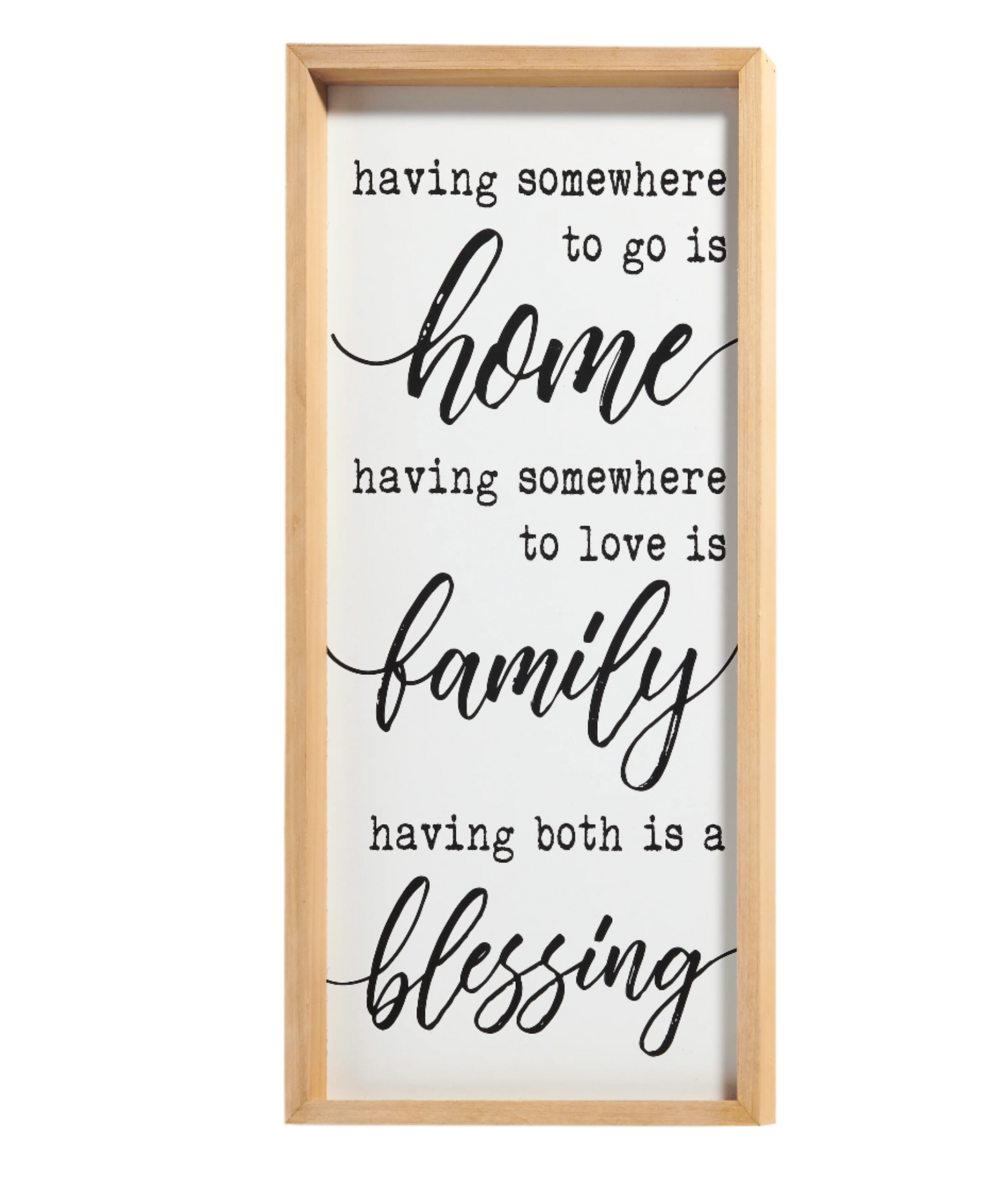 White wall decor with sentiment
