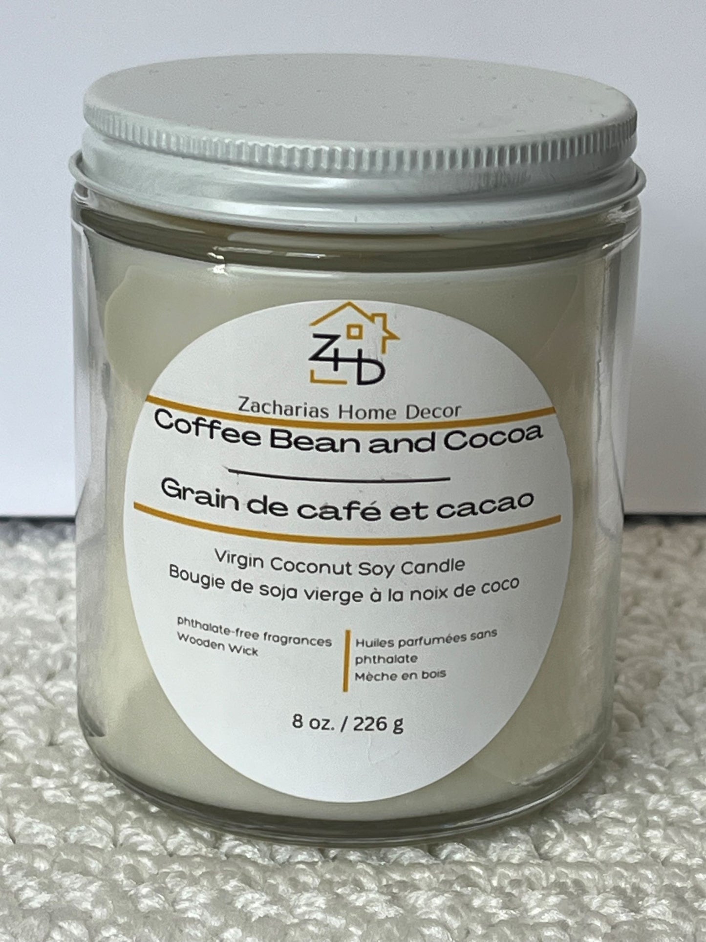 Virgin Coconut Soy Candle Coffee Bean and Cocoa