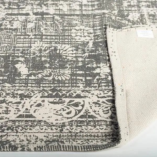 Area Rug (Floral Printed- Grey) 5 feet x 7 feet