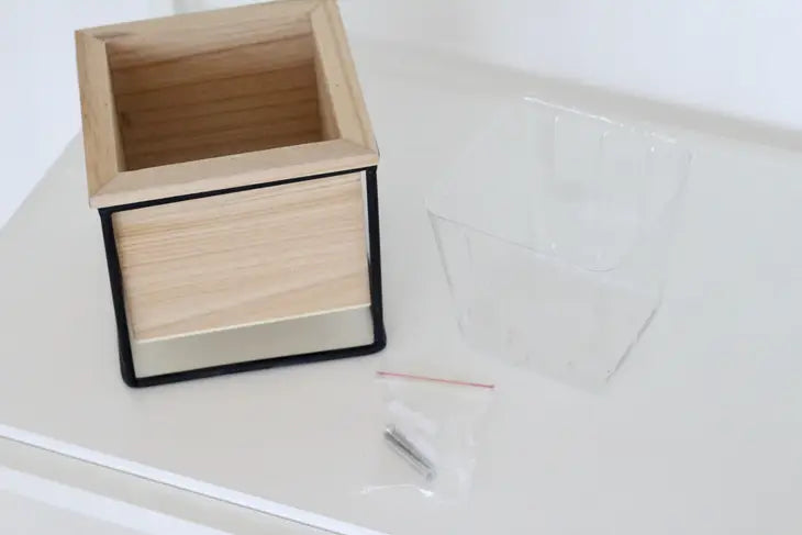 Wood and Metal Planter Pot