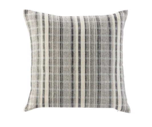 Double Sided Black Pillow/Striped Design