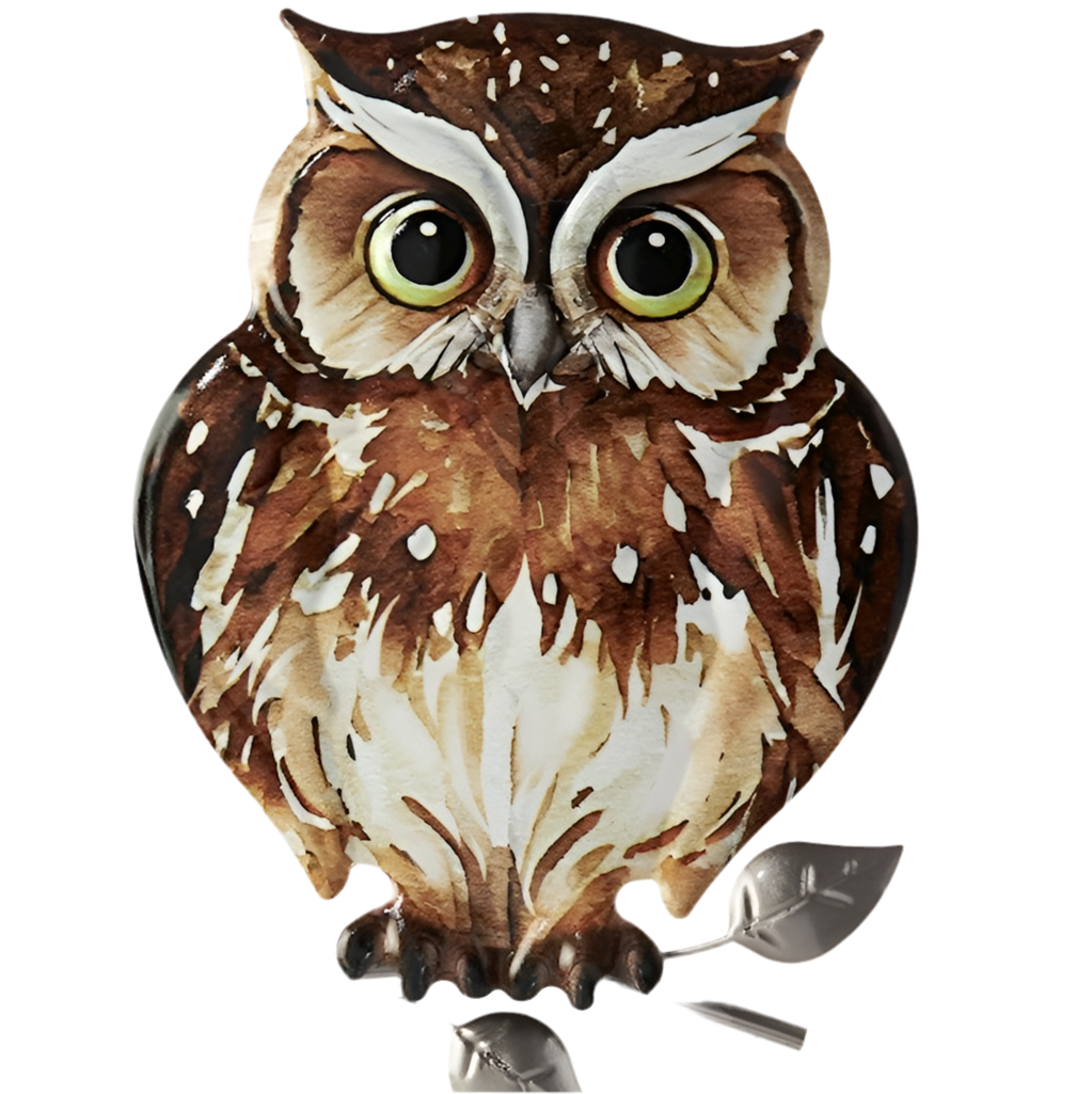 Decorative owl wall art with a white background