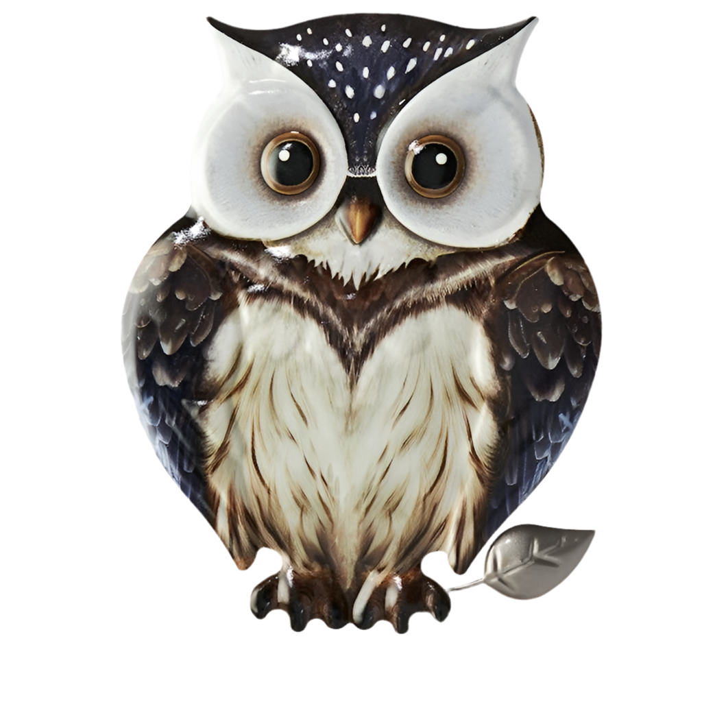 Decorative owl ornament with a white background