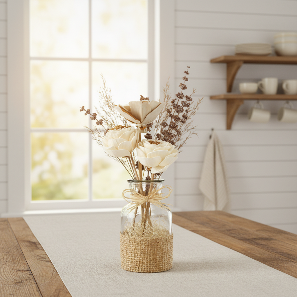 Natural Dried Flowers in Glass Jar