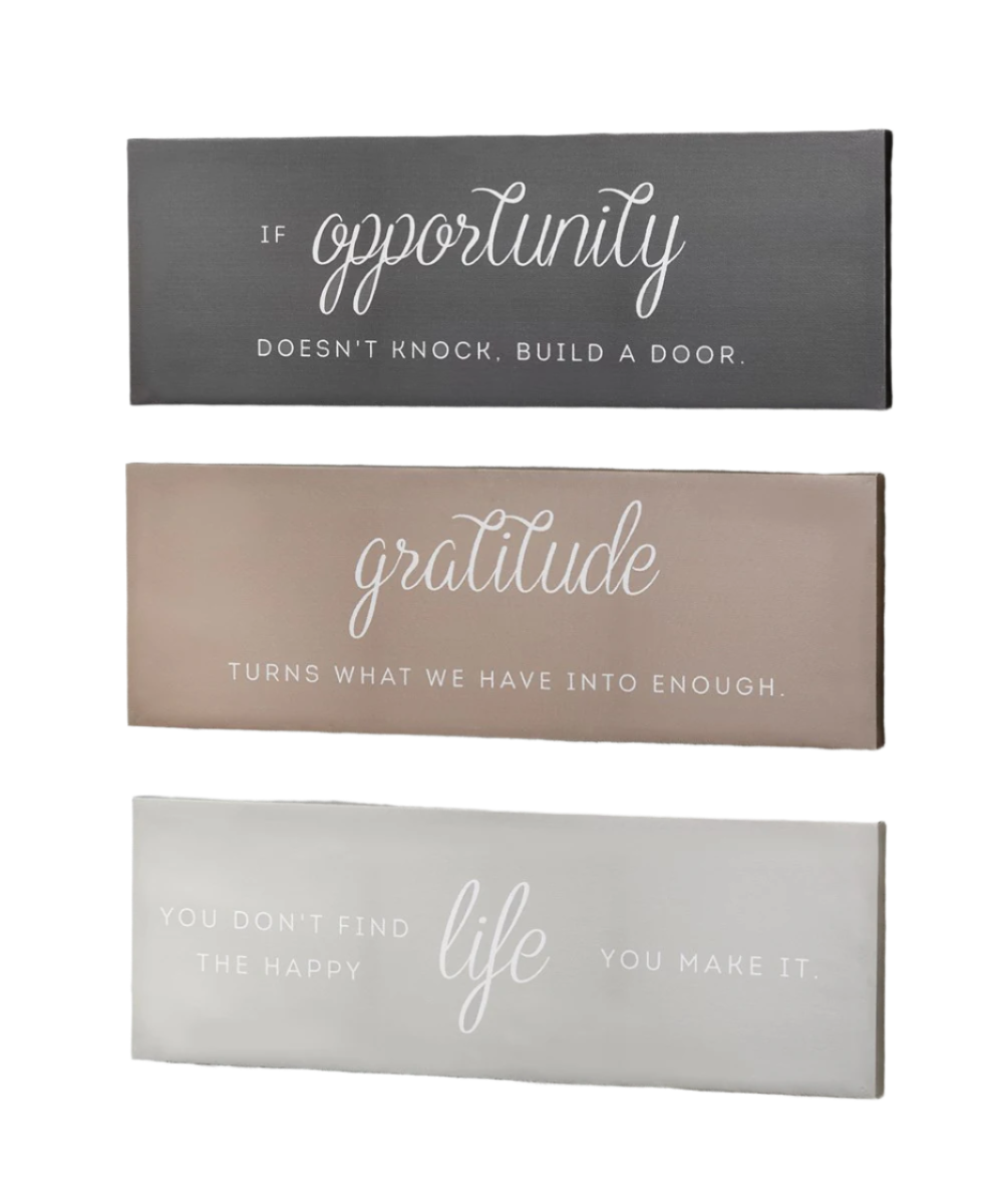 Wall decor with sentiment set of 3