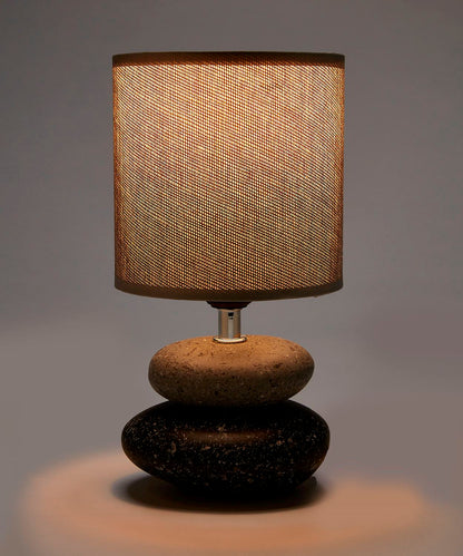 Stacked Stones Lamp turned on