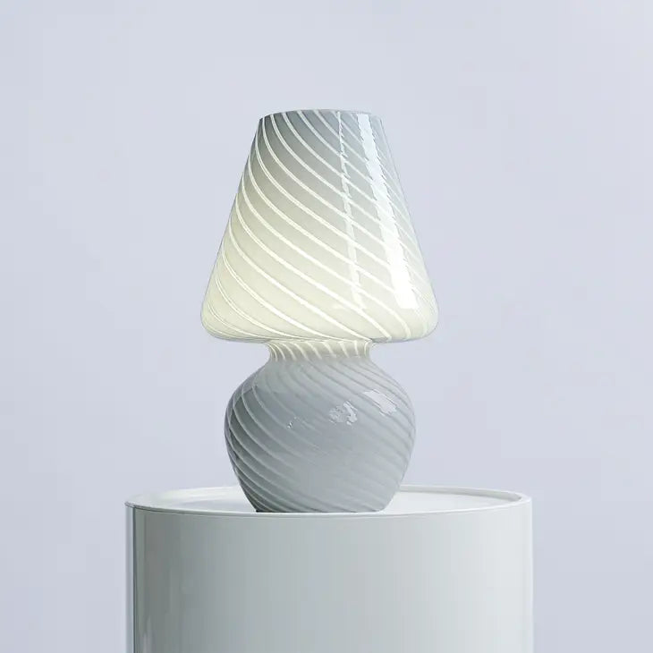 Semi-Transparent Glass Lamp - White Swivel