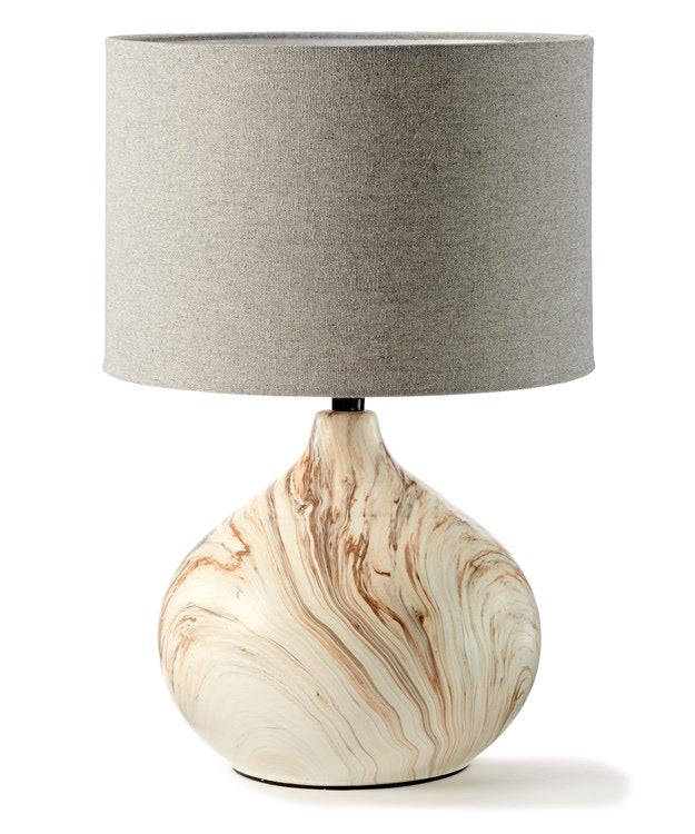 Marble Lamp w/White Shade