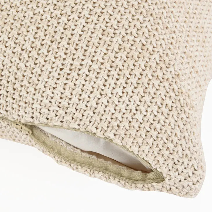 Life Comfort Decorative Knit Cushion with zipper Taupe