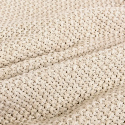 Taupe Knit Cushion Close up View