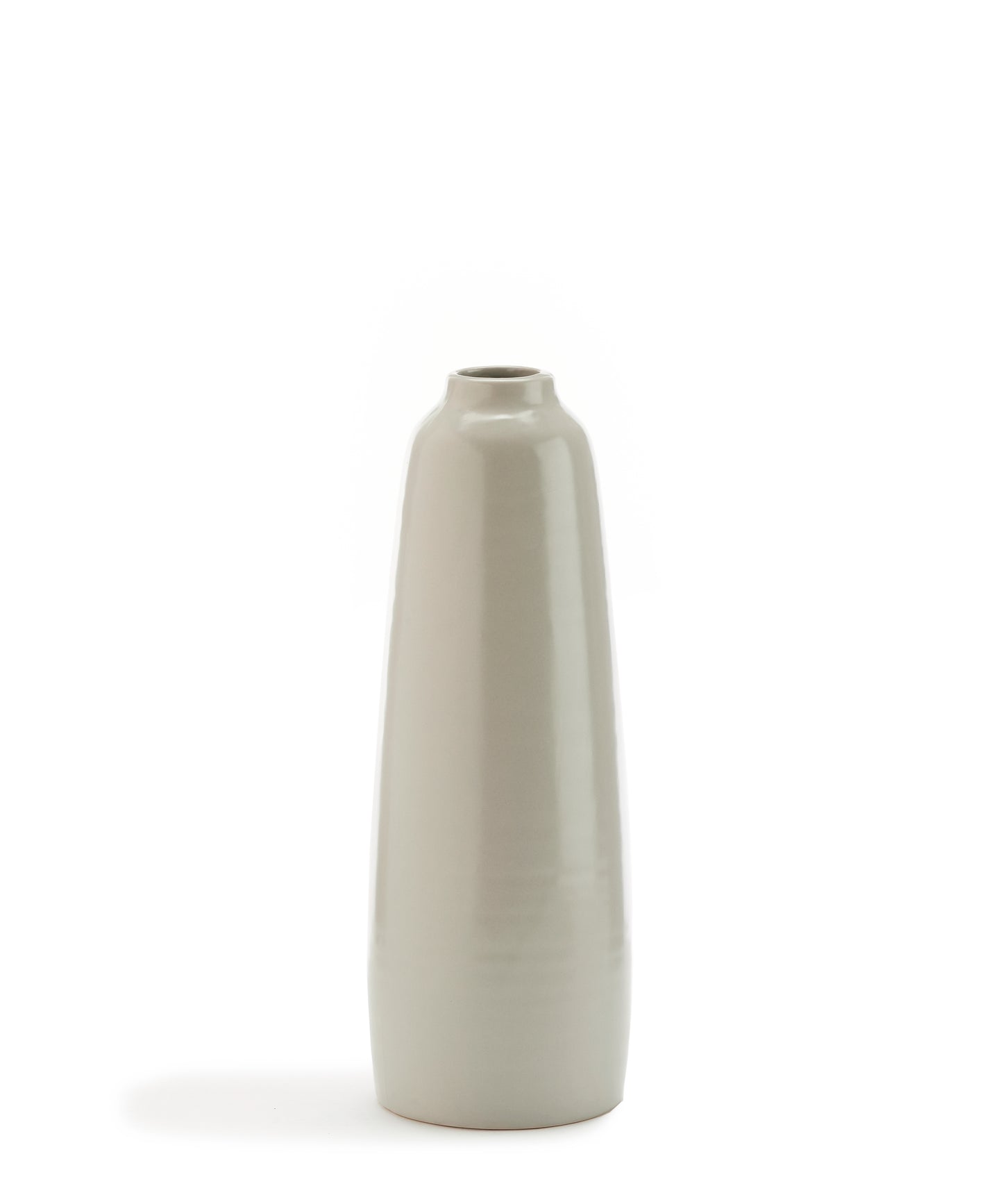 Ceramic Tabletop Tapered Vase Light Grey